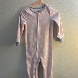 Carter's Pink and White Polka Dot Footie